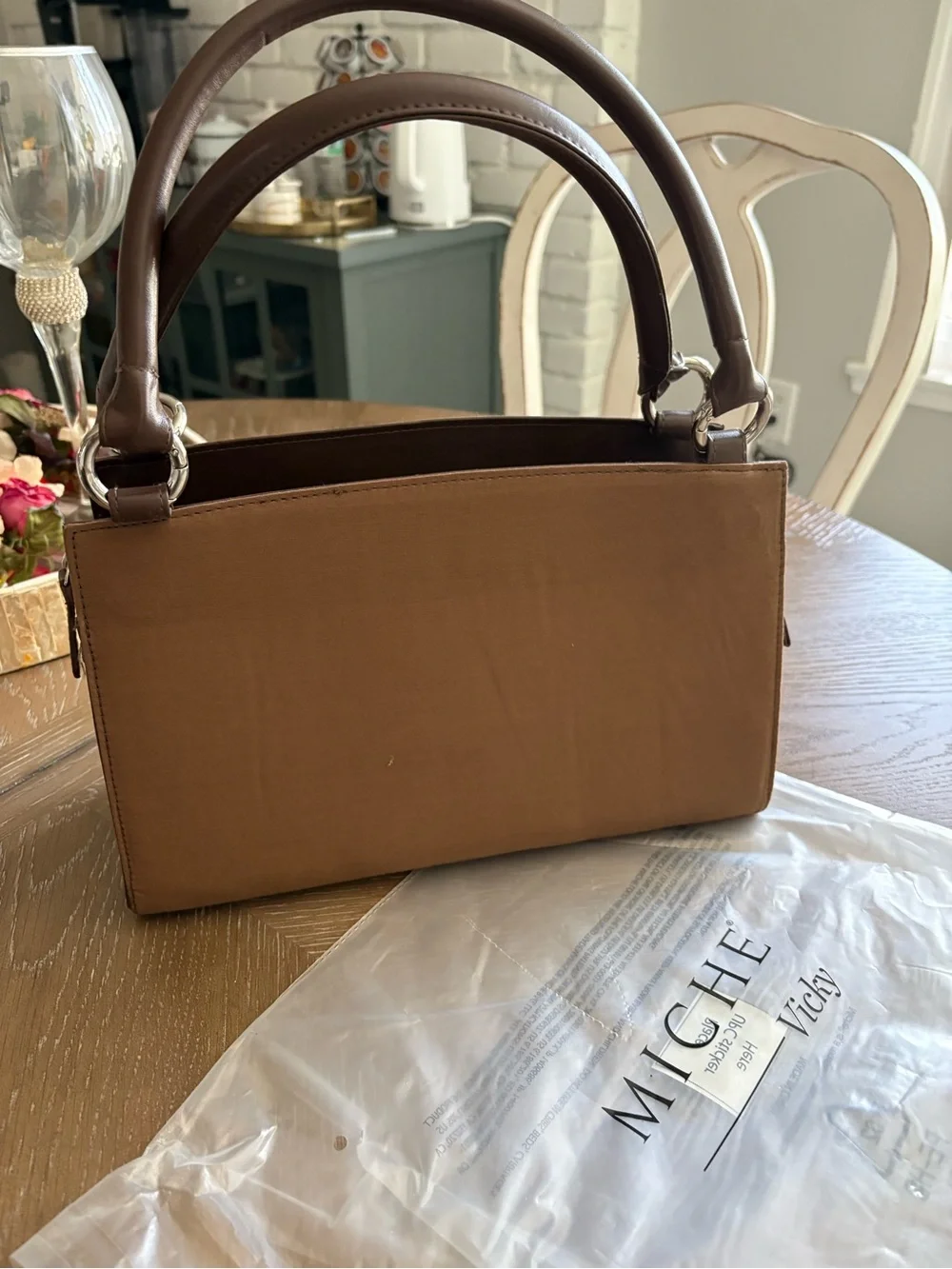 Miche Brown Convertible Top-Handle Messenger with Interchangeable Panels